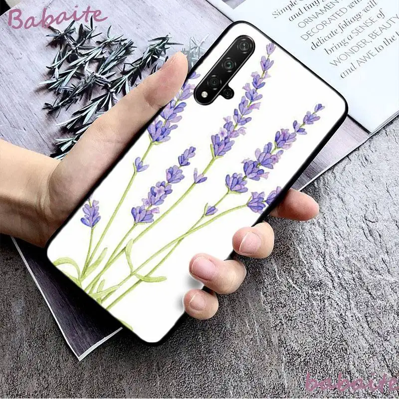 Babaite New art watercolor romantic lavender flowers PhoneCase for Huawei NOVA3I 3E 4 4E 5 5I PRO Y5 PRIME Y6 PEIME 2018 2019 | Мобильные