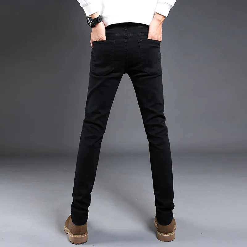 2019 New Men Classic Business Jeans Fashion Casual Primary Color Slim Fit Small Straight Male Trousers Denim Pants Brand Clothes | Мужская