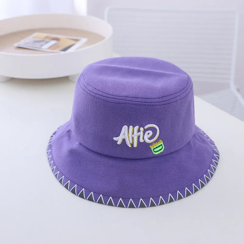 

W208 2-5 Year Letter Cute Little Baby Hat Summer Breathable Cotton Boys Girls Bucket Hats Beach Cap Children
