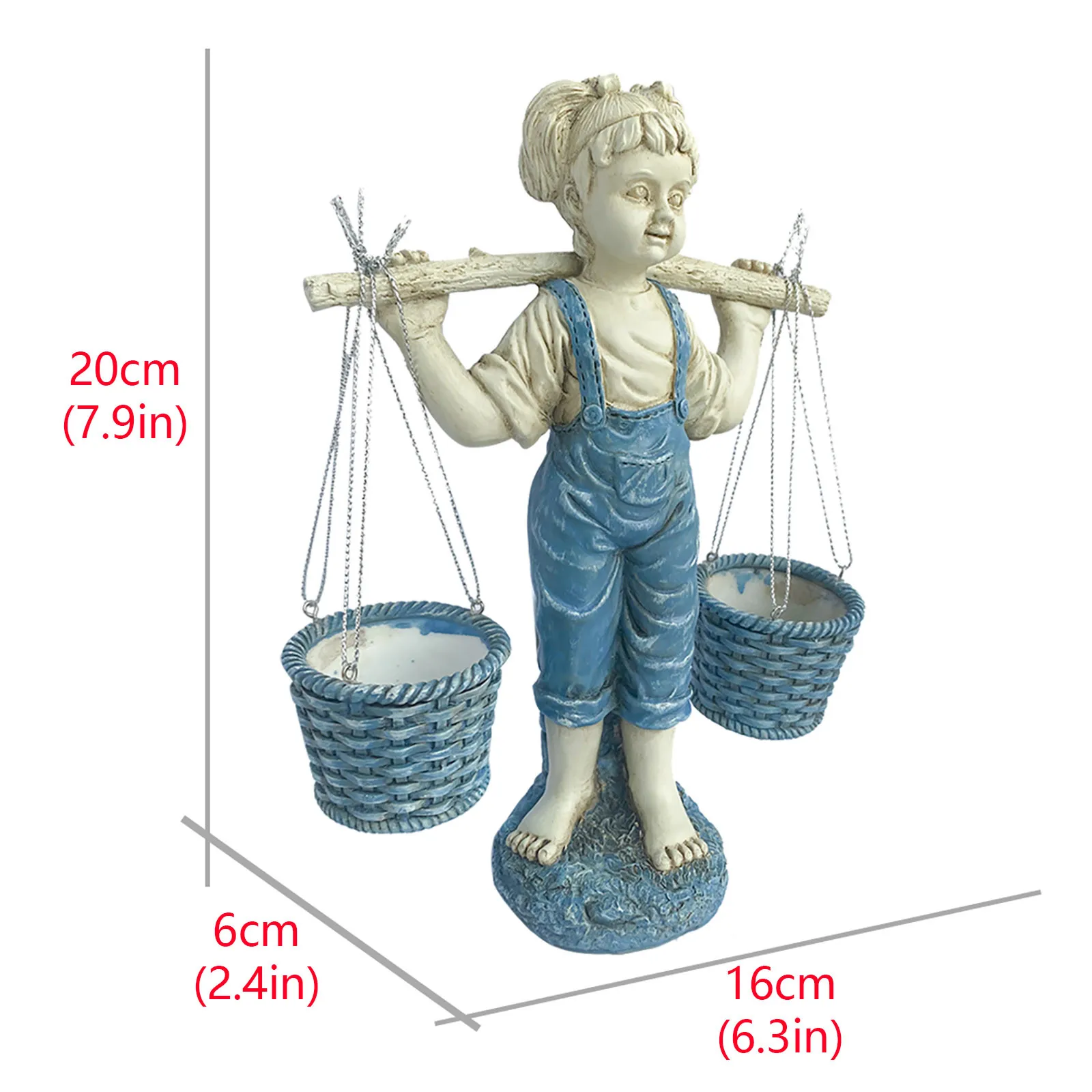 

Funny Resin Figurines Little Girl Two Tone Garden Decoration Statue & Sculptures Figurines Decoartion Ornament accessories NEW