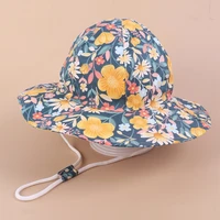 bucket hat kids summer beach sun protection wide brim strap boy girl holiday outdoor accessory for baby