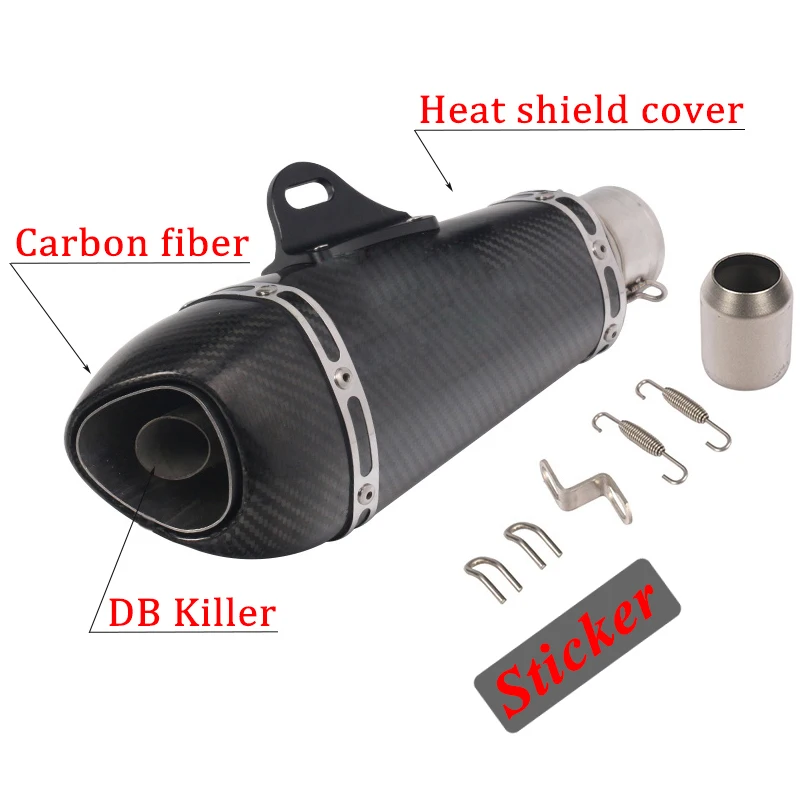 For ER6N S1000RR GSXS750 Z900 Z750 S1000R FZ6 N 51MM Universal Motorcycle Exhaust Pipe Escape Modified Carbon Muffler DB Killer |