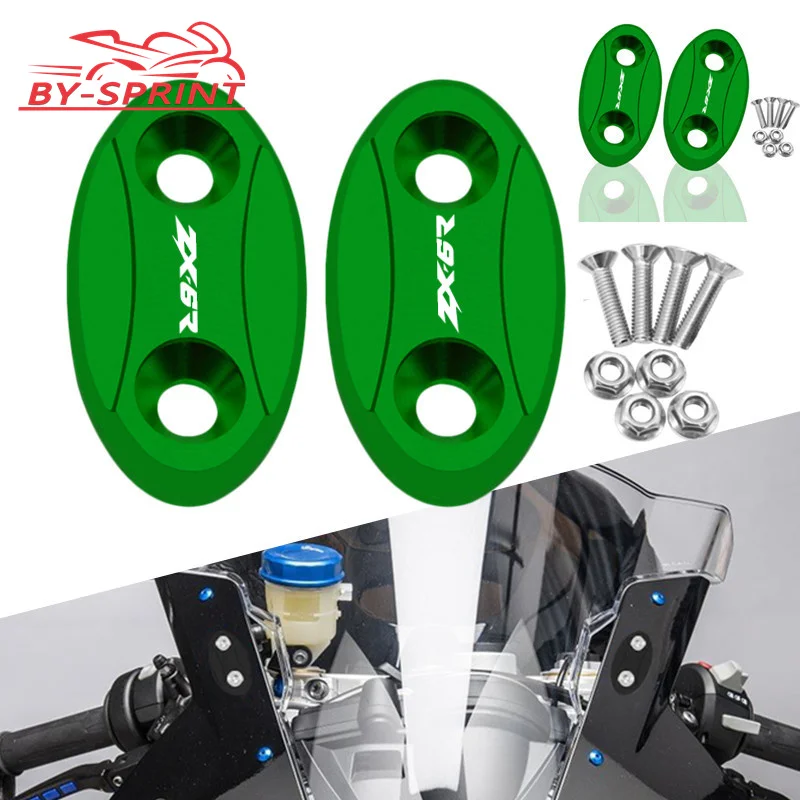 

BYSPRINT NEW Motorcycle CNC Windscreen Windshield Mirror Hole Cap Cover Driven Eliminators For Kawasaki ZX-6R ZX 6R 2003 2004