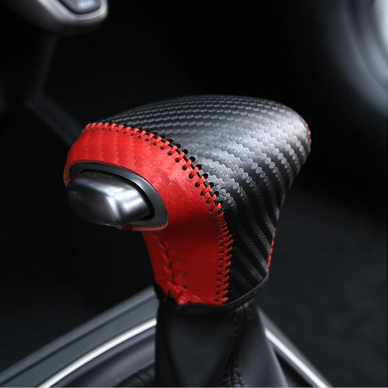 Модификация красный/черный автомобильный кожаный чехол для ручки переключения