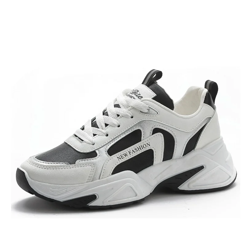 

2020 Women's Thick-soled White Sneakers PU Running Shoes Breathable Students Korean Style Wild Summer Casual Shoes Trend