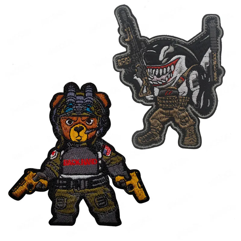 Рюкзак с вышивкой Акула Медведь