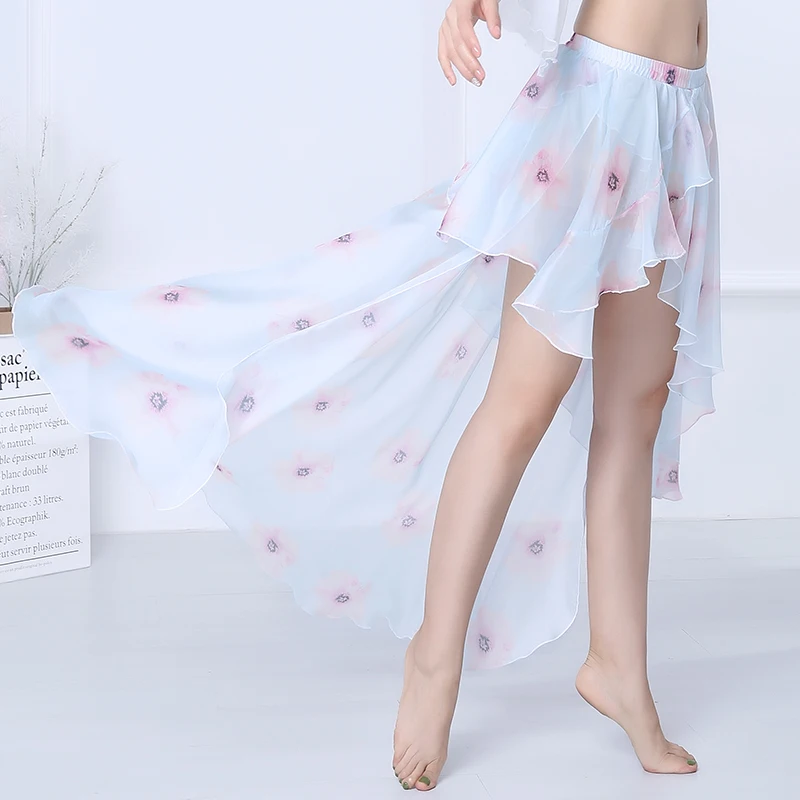 Женская юбка для танца живота пикантная шифоновая с принтом взрослых