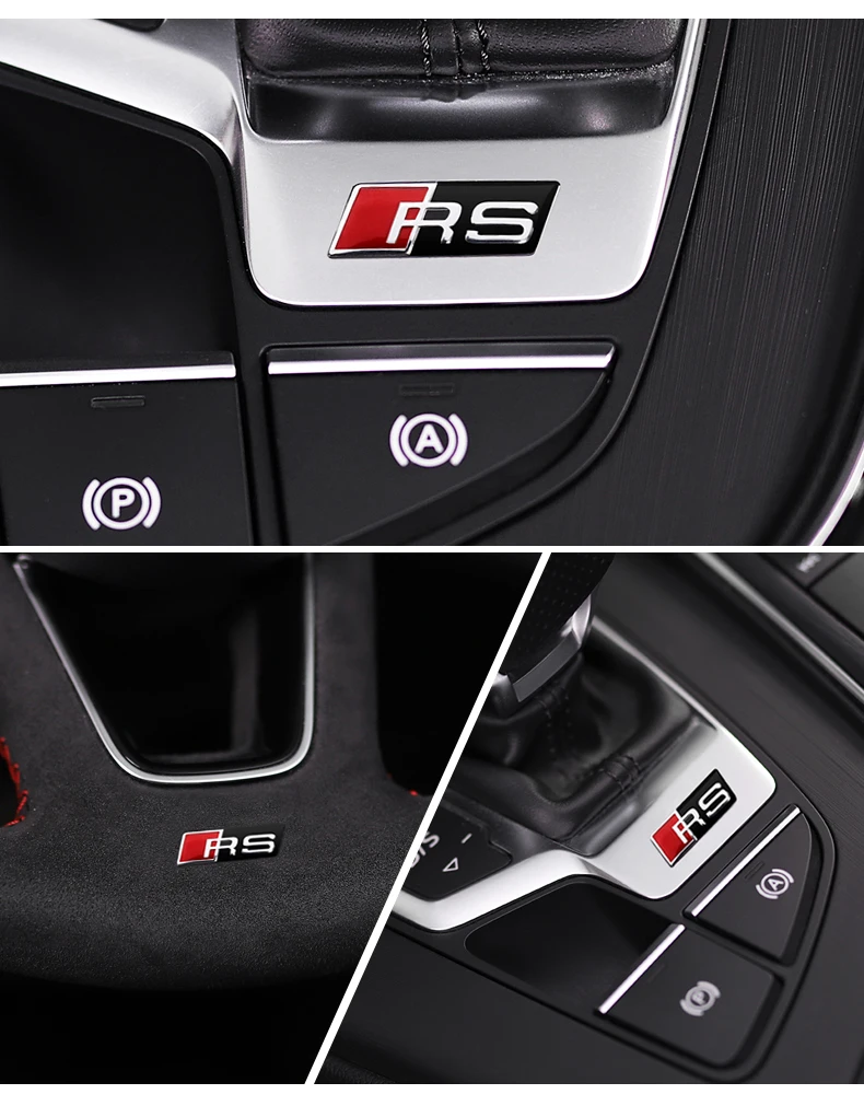 Наклейки на руль автомобиля с логотипом RS наклейки для Audi Quattro A4 A3 A6 A5 Q5 Q7 Q3 A1 TT RS3 RS4