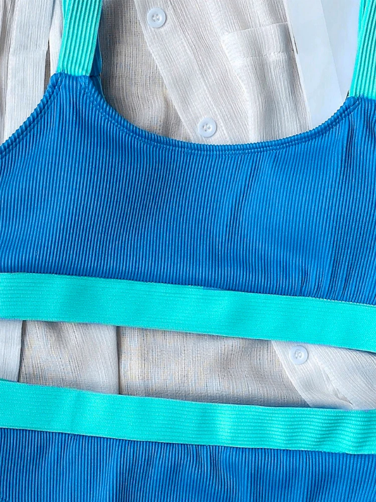 

Women Swimsuit Bikini-Set 2021 High-Waist Summer Beachwear Two-Piece Padded Swimwear Ribbed Strap Bathing-Suit Biquini Female