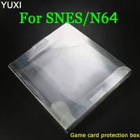 yuxi clear transparent for snes for n64 game box protector case cib games plastic pet protector for nintendo game boxes