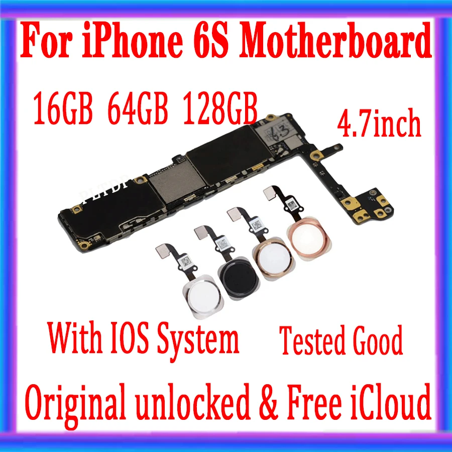 Бесплатная iCloud разблокирован для iphone 6S 4 7 дюймов материнская плата с/без сканера
