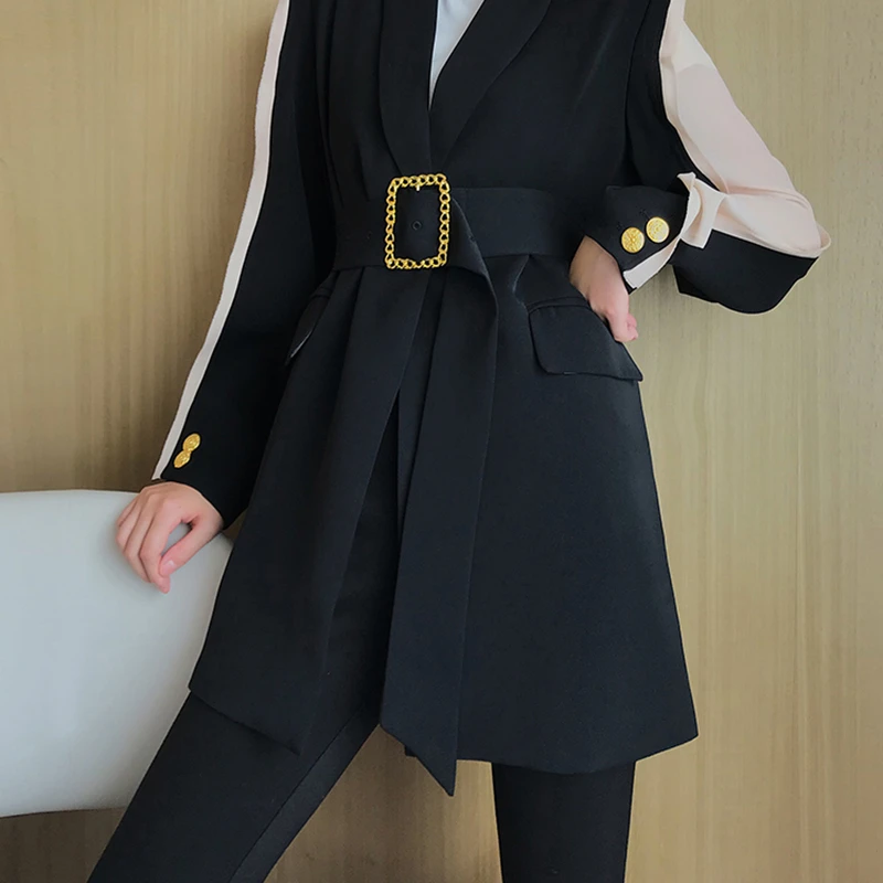 Женский блейзер с v образным вырезом VGH Элегантная туника рукавами фонариками