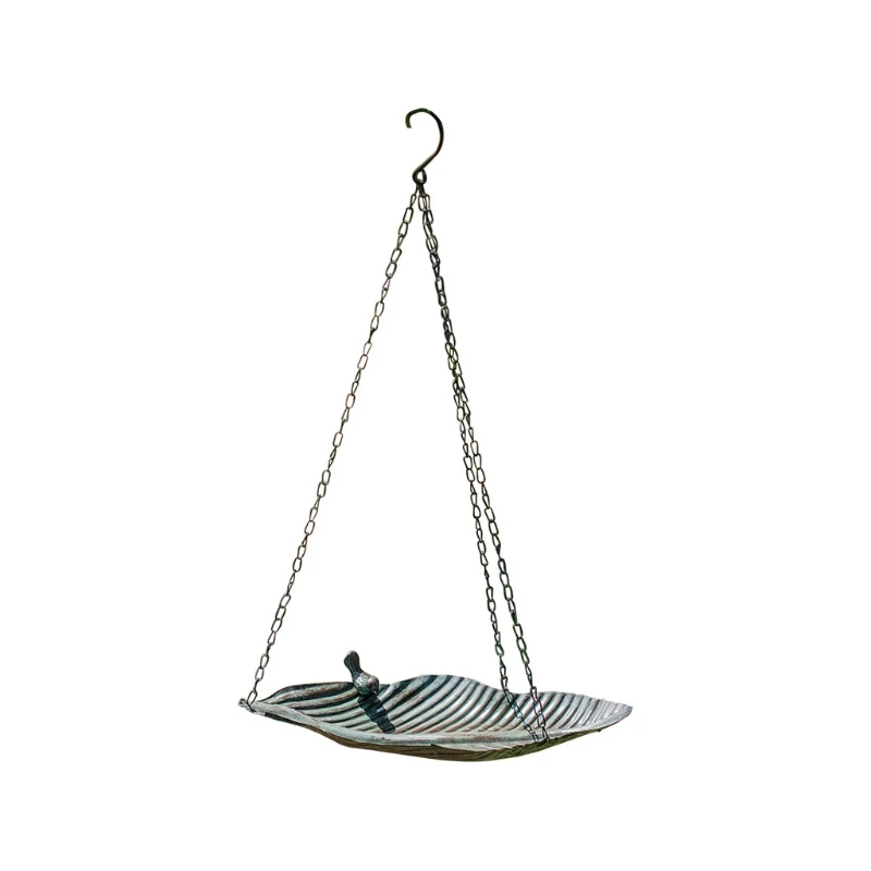 

Hanging Chain Bird Feeder Platform Seed Dish Tray Metal Feeding Bowl Outdoor Garden Backyard Decor