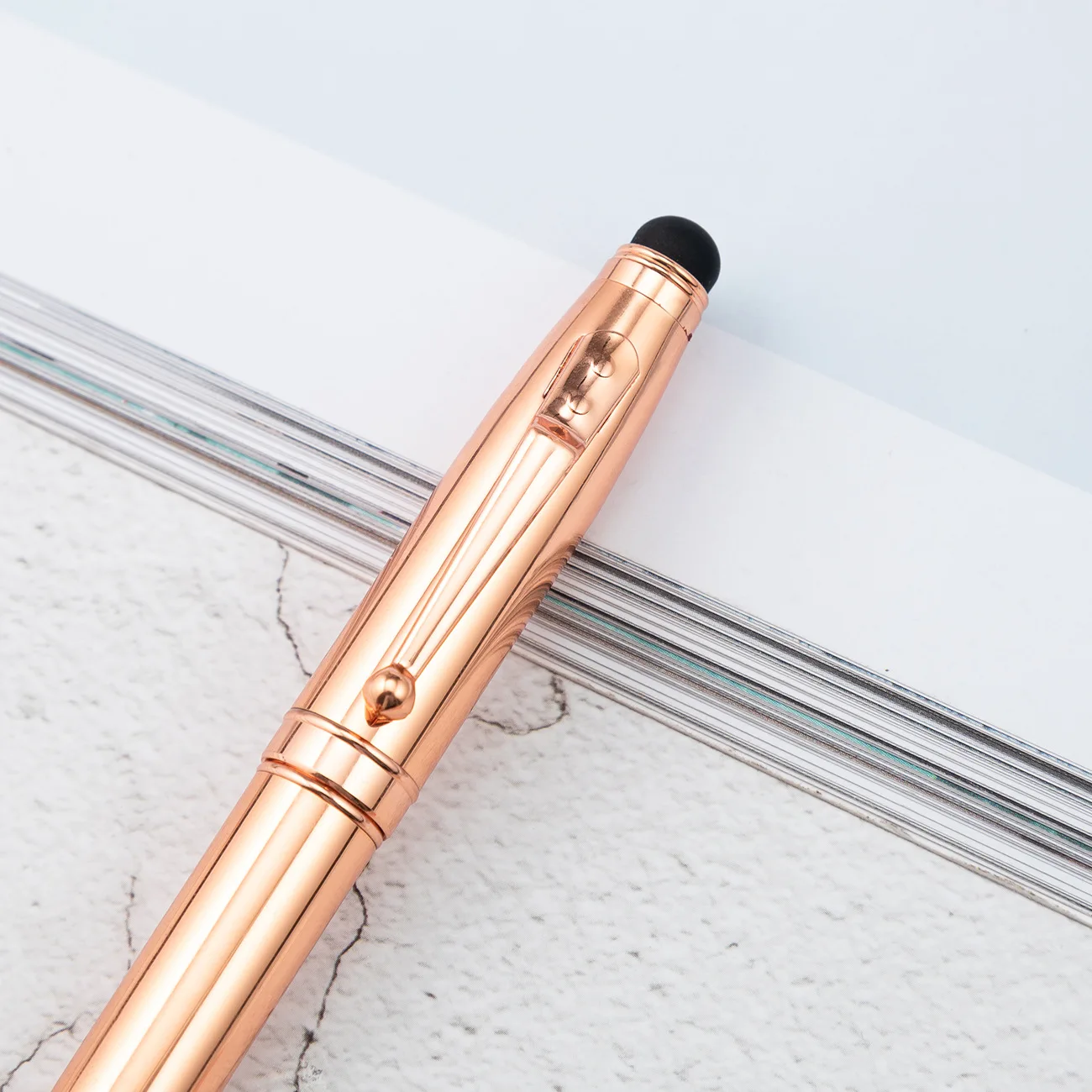 metal rose gold ballpoint pen multi functional pens stylus pen for phone ipad personalized gift business office accessory pens free global shipping