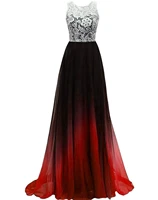 gardlilac 2021 lace long prom dresses gradient color cheap long chiffon cheap evening dresses