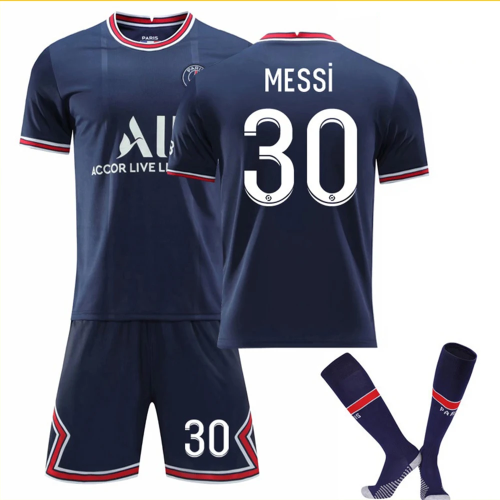 

Hot 2021 Summer Soccer Kit Kids Training Suit Adult Sweatshirt Outdoor Team Uniform Club Suit A Set Of Football Kit With Custom