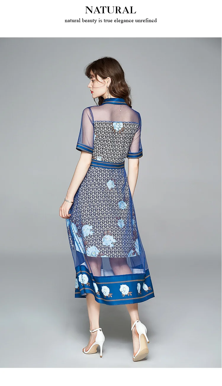 

womens Designer runway sexy mesh summer dress long midi slim holiday party Business office work wear beach Swing dresses clothes