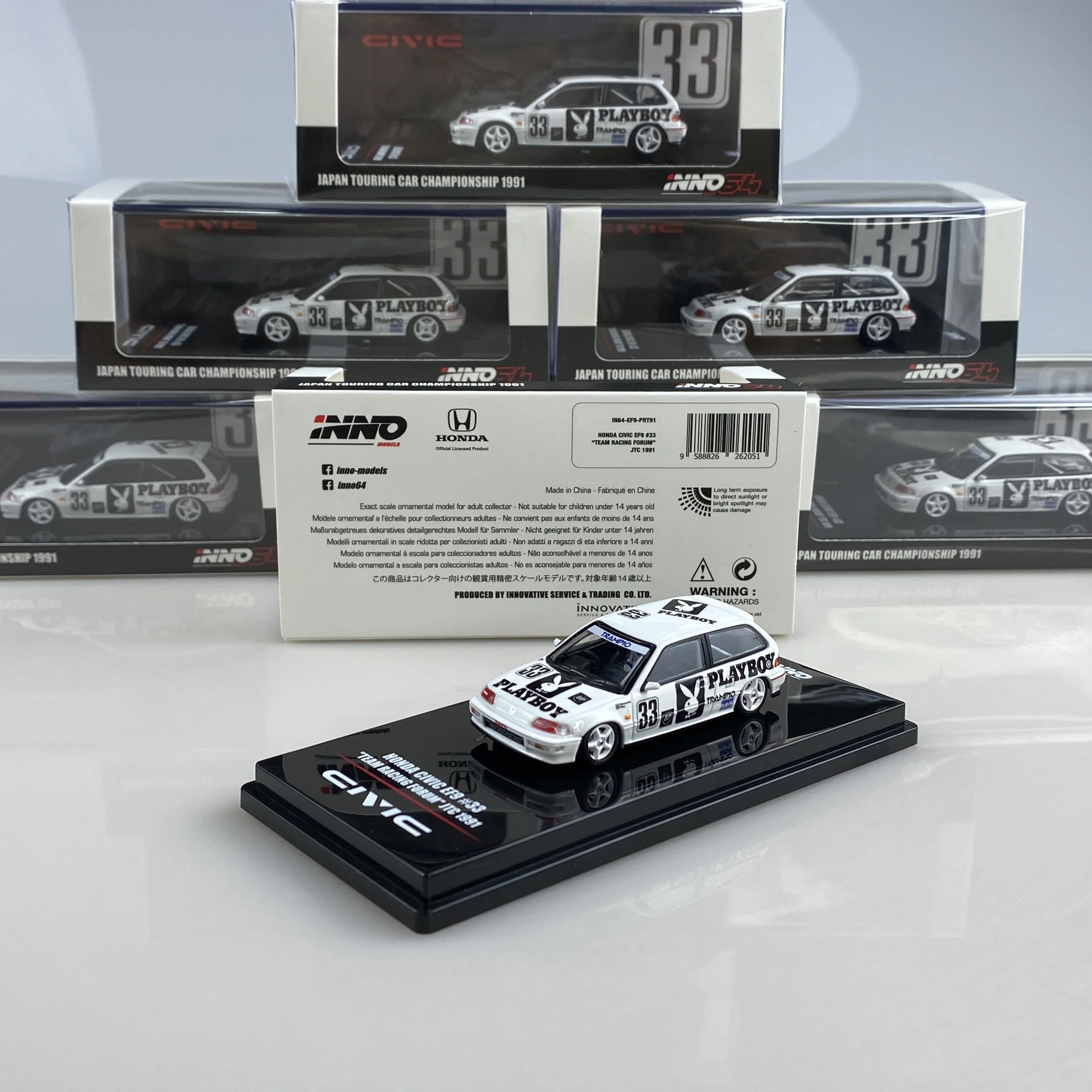 

INNO Car 1:64 Honda civic EF9 #33 Team Racing Forum Collection Metal Die-cast Simulation Model Cars Toys