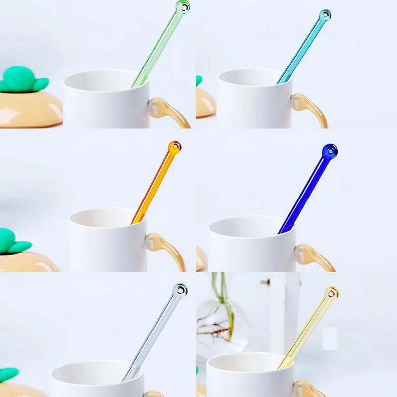 Красочные стеклянные соломинки многократного использования вечерние смузи