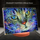 Набор для алмазной живописи 5D, картина с кошкой, квадратнаякруглая вышивка, животное, цвет Декор для дома ручной работы, подарок для кошки