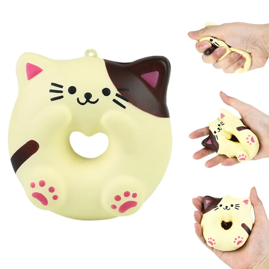 

2021 hot sell squishies Soft Lovely Cat Doughnut Cream Scented Slow Rising Stress Adorable Toys Unzip for kids&adults