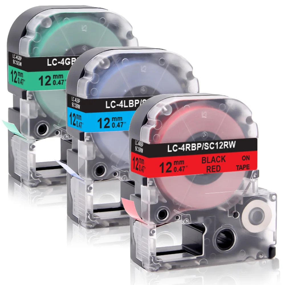 12 мм лента для маркировки Epson SC12RW запечатанных лент LC 4RBP LW 300 C410 400 этикетировщик King