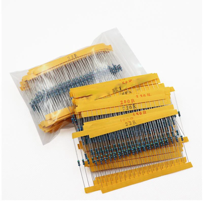 30 Types Values* Each 20PCS  600PCS Resistor Kit 1R~3M  with  0.25W 1/4W Metal Film Resistors Assortment