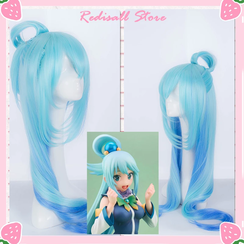 KonoSuba Божье благословение на этом чудесном мире косплей парик Aqua синтетические