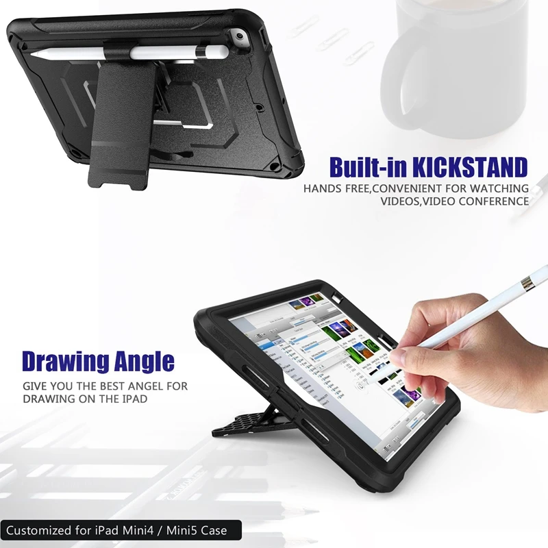 Чехол для iPad Mini 4 чехол планшетного ПК ударопрочный защитный из ТПУ с карманом