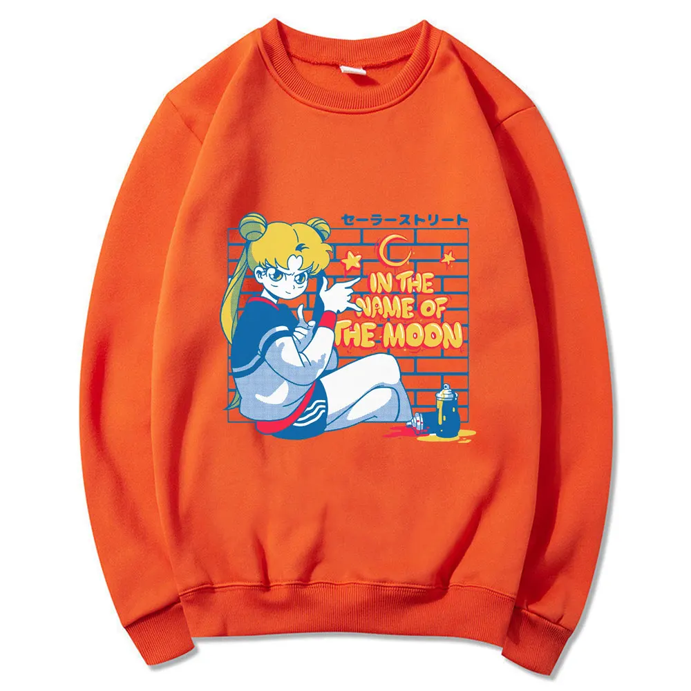 

Korean Fashion Sailor Moon Cartoon Print Clothes Men Vintage Casual Harajuku Loose Long Sleeve Tracksuit Streetwear Sweatshirt