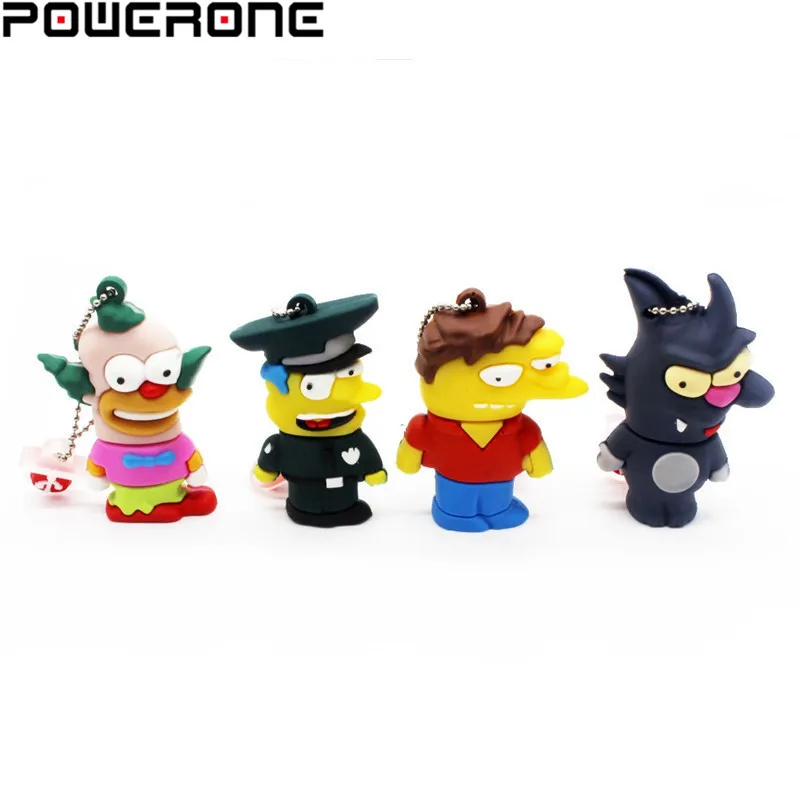 POWERONE Bart Simpson Mouse Wolf 4 ГБ 8 16 32 64 Гб карта памяти U Disk PenDrive Homer Pen Drive USB Flash Drive|USB