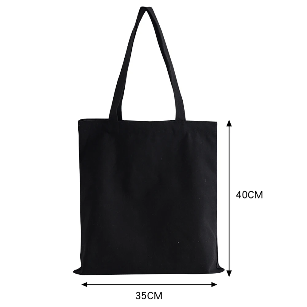 Women's Fabric Shopping Bag Fashion Classic Love Heart Pattern Series Shoulder Reusable Black Print Canvas Tote Shopper | Багаж и