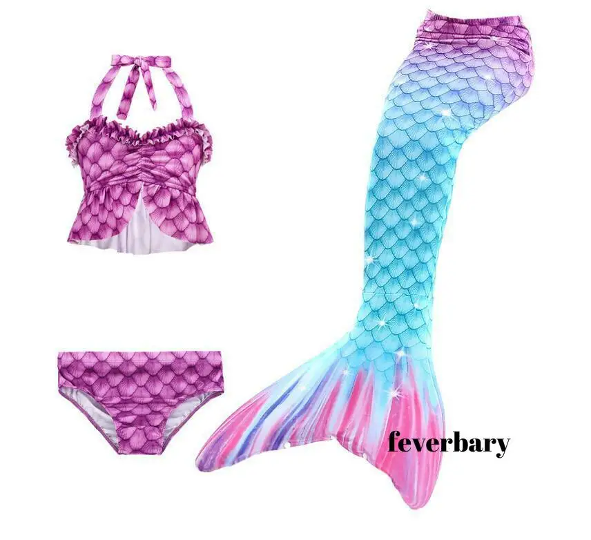 Костюм принцессы Ариэль для девочек Хвост русалки плавания или пляжа