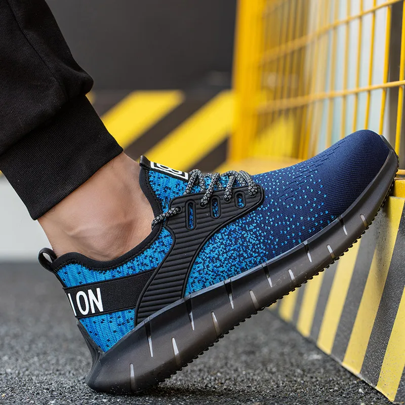 Кроссовки унисекс модные уличные рабочие ботинки защитная обувь дышащие легкие