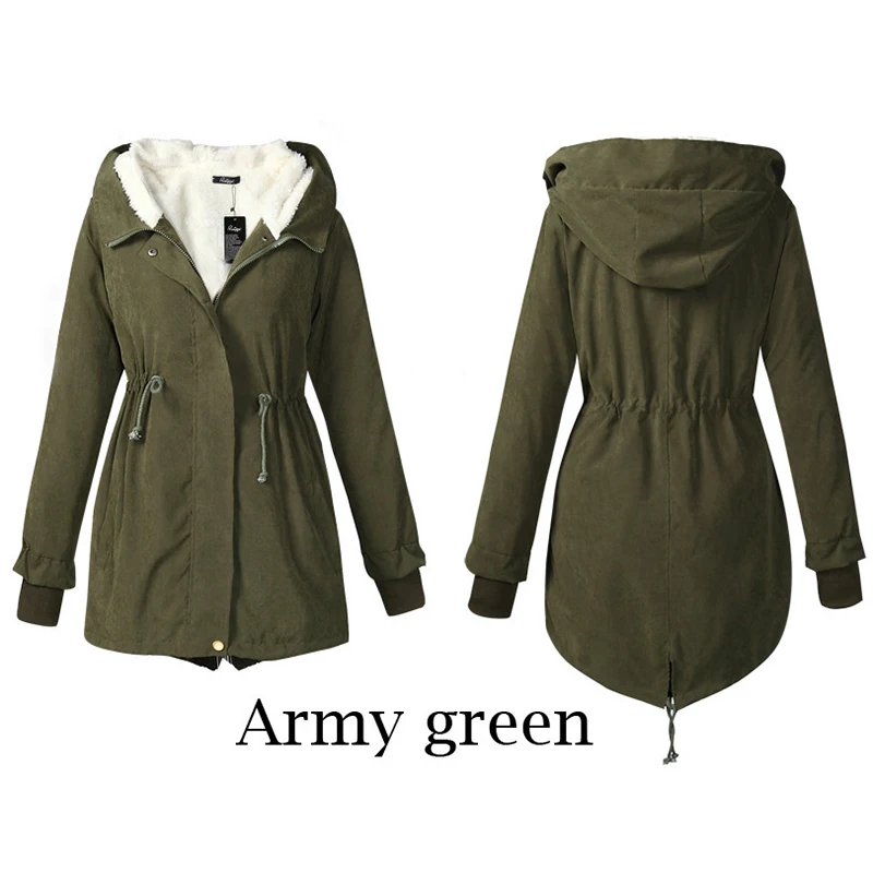 2021 Zipper Thick Cotton Warm Winter Jacket Coat Plus Size New Parkas Winter for Women Casual Hooded Overcoat Women Outwear