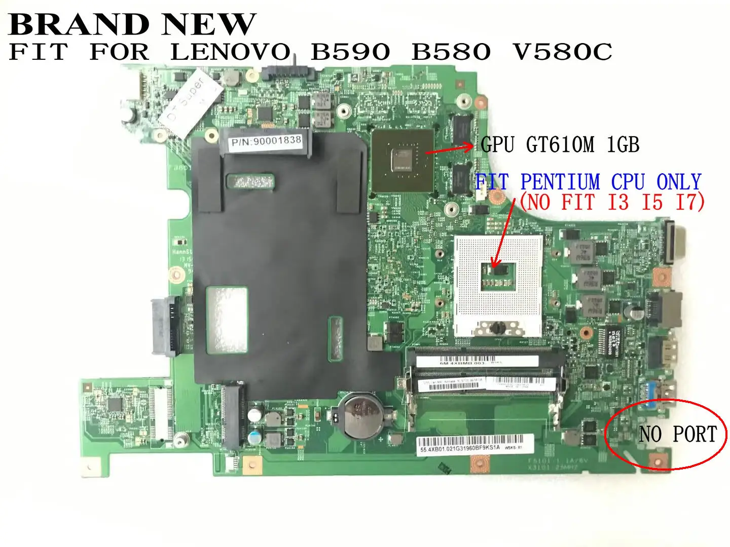 Абсолютно Новый. LA58 11273 1 48.4TE01.011 материнская плата для ноутбука LENOVO B590 / B580 V580C