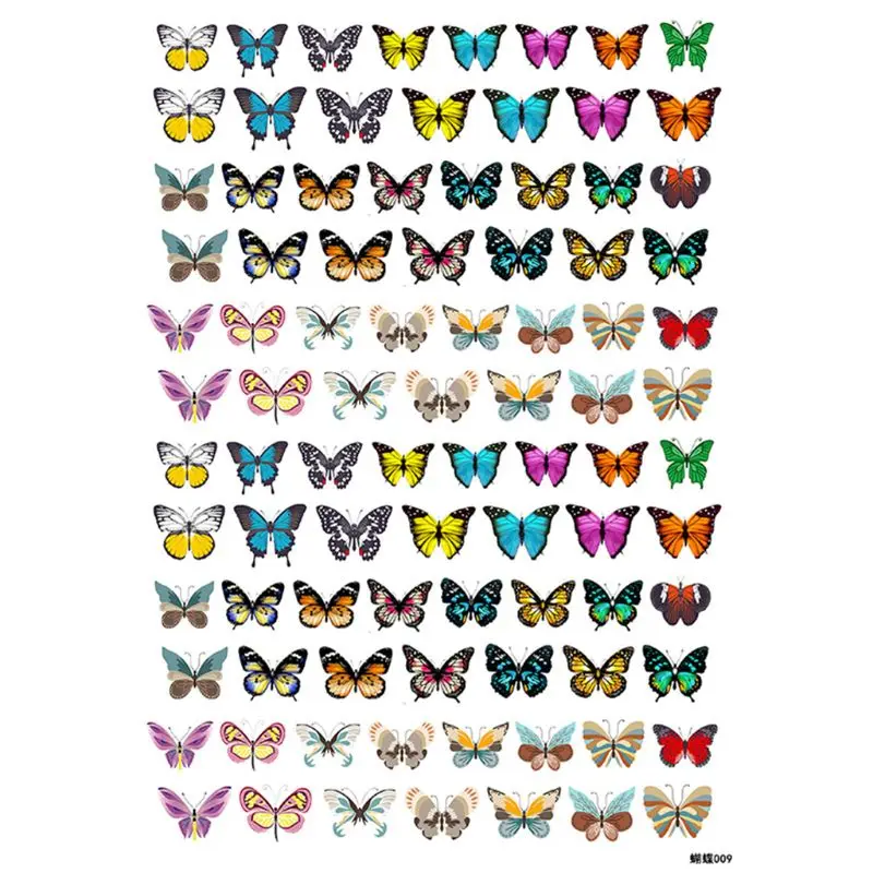 

90Pcs/Sheet 3D Colorful Butterfly Heat Shrink Handmade Resin Nail Art Decoration