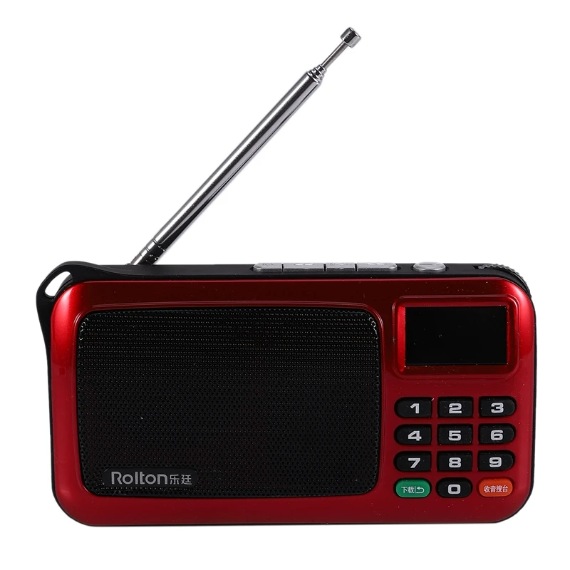 Портативный цифровой fm радиоприемник Rolton W505 USB TF MP3 плеер динамик со светодиодным