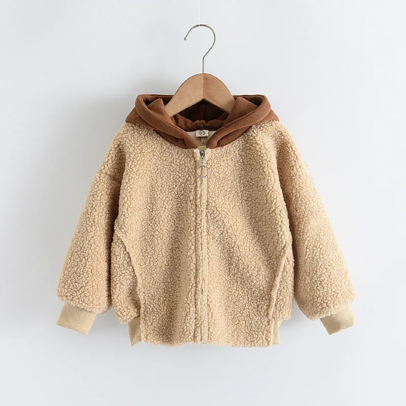 

Girls And Boys Children Casual Winter Jackets 2-7 Years New Kids Fashion Patchwork Outerwear Children Wool Clothing Hooded Coats