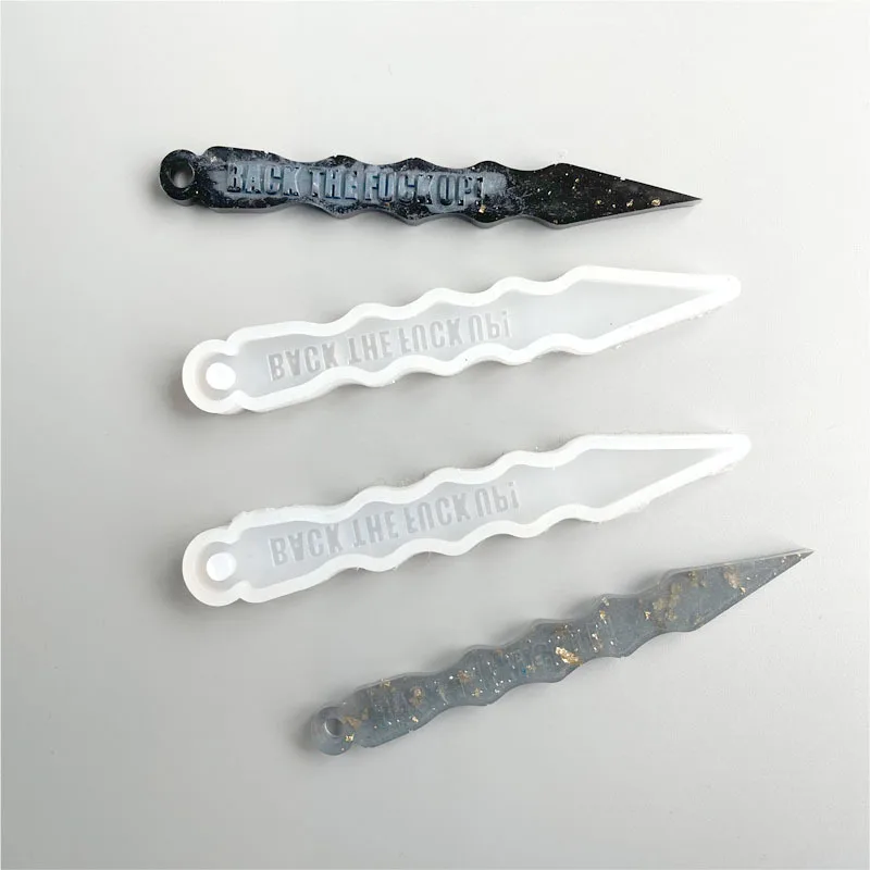 

keychain silicone mold Self defense tool soft pottery fondant plaster pendant can be frosted