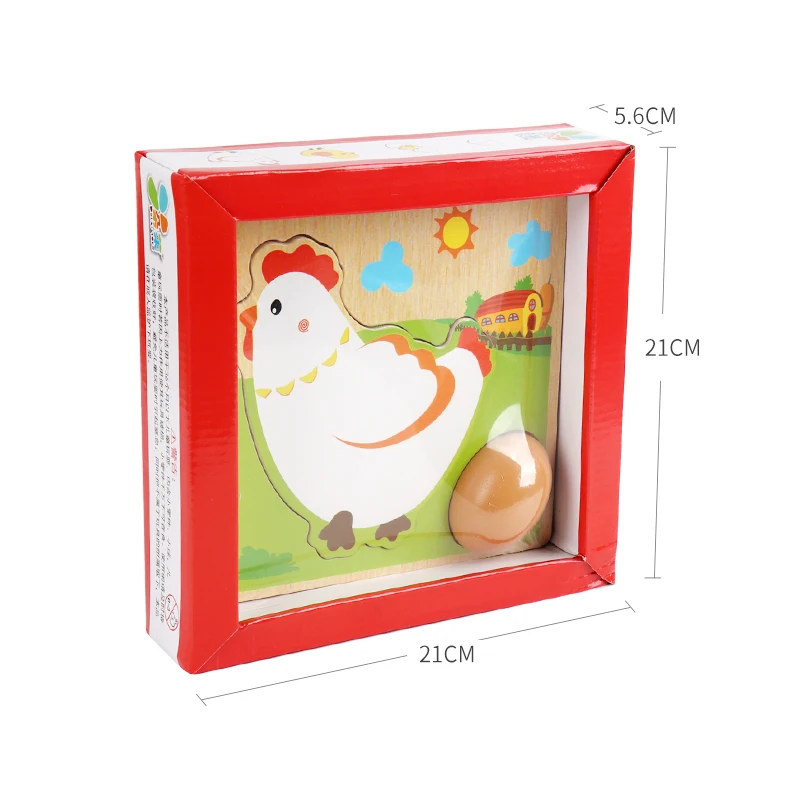 Wooden Puzzle Chick Hens 3D Jigsaw Multilayer Laying Eggs Kindergarten Preschool Early Learning Education Toys for kids|Пазлы| |
