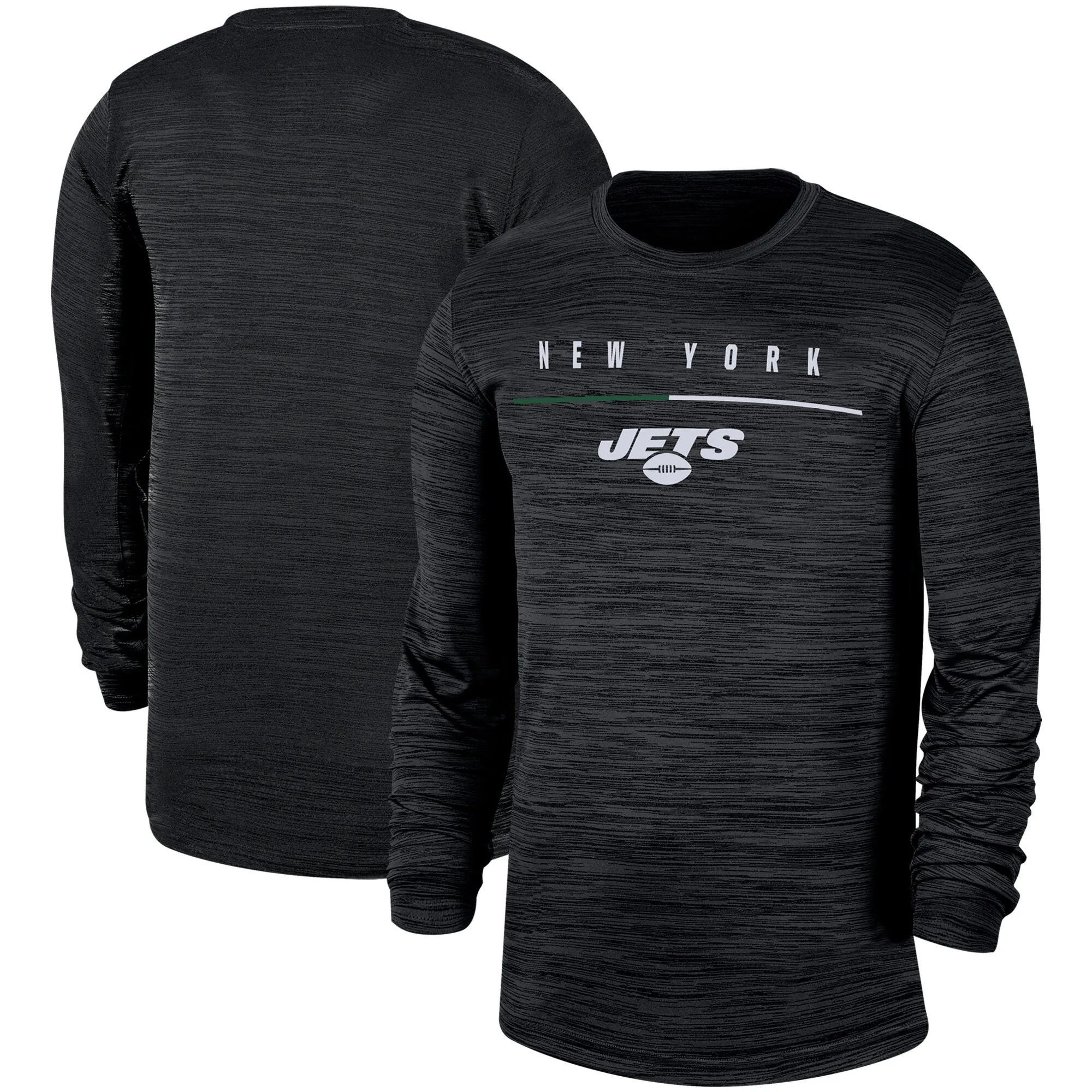 

Men New York Black Sideline Jets Legend Velocity Travel Performance Long Sleeve T-Shirt