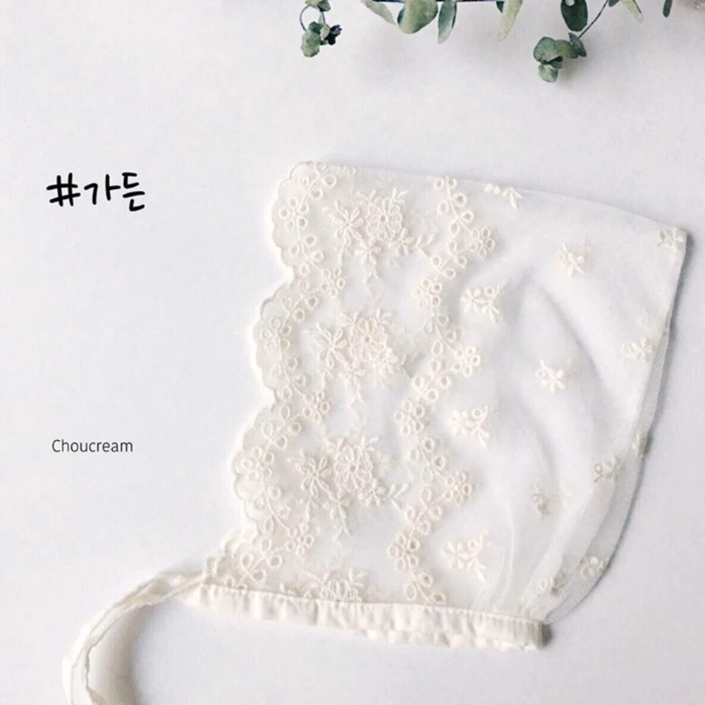 Шапка фетальная для новорожденных с вышивкой и кружевом 100 дней полнолуния | Мать