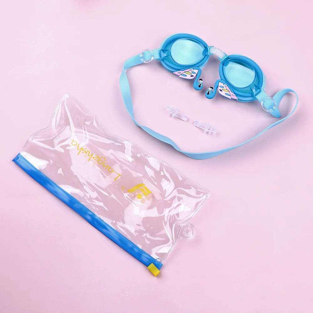 

Adjustble Kids Swim Goggles Anti-Fog Cartoon Children Swimming Glasses Swan Decorative Beach Pool Accessories Eyewear)