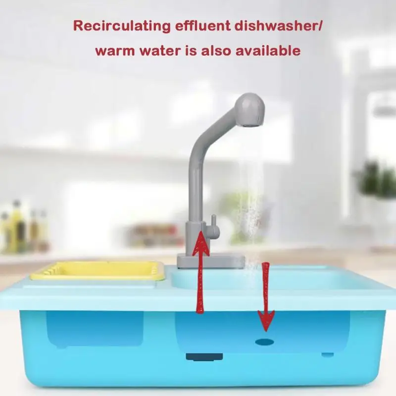 

Children Play House Simulated Dishwasher Kitchen Sink Pretend Role Play Toy