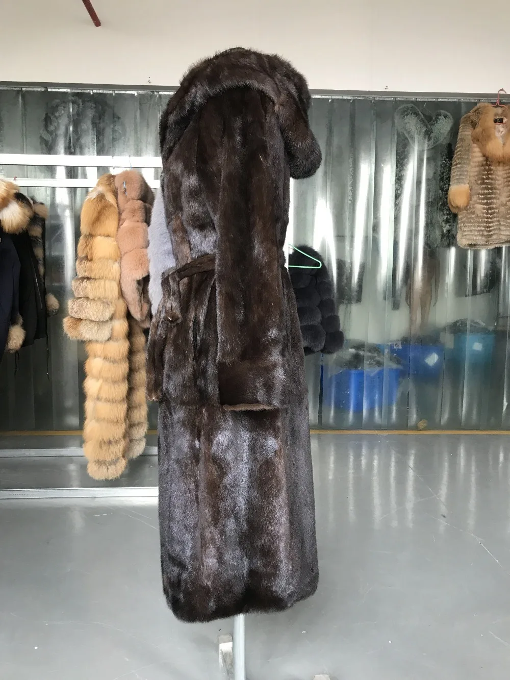Tatyana X-длинное женское пальто из натурального меха норки, 120 см., тонкое пальто из меха норки с поясом, натуральная кожа, модное зимнее пальто из меха норки