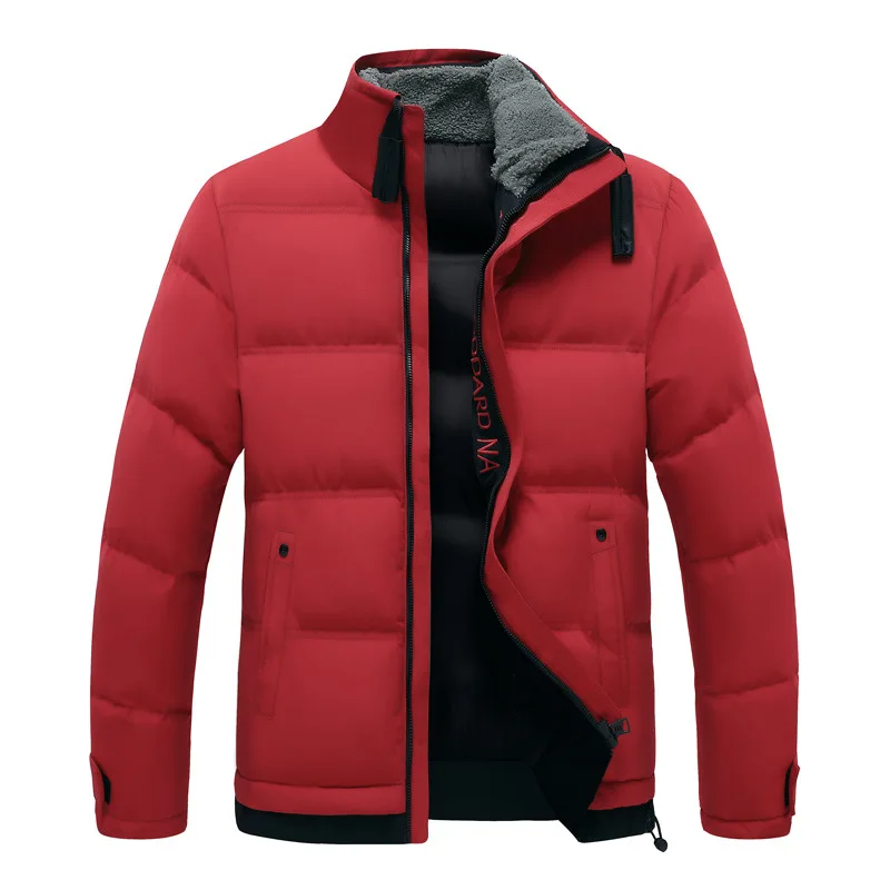 2020 Men's Down Jacket New All-match Warm Cotton Jacket Winter Men's Stand-up Collar Thick Warm Cotton Casual Jacket