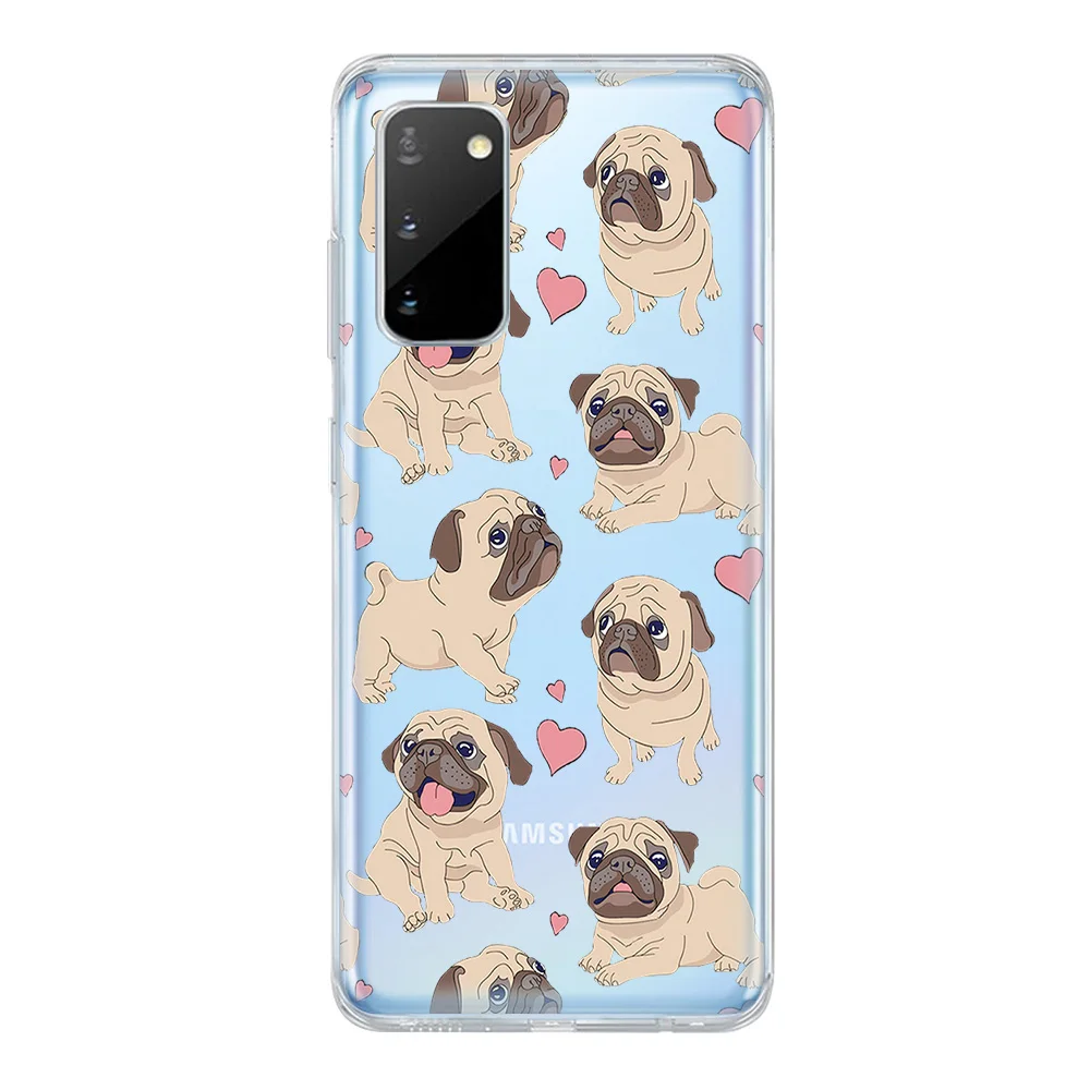 

Pug Dog Case For Samsung Galaxy S21 A50 A51 A71 A70 A20E A10 A21S S10 S9 S8 S20 Plus Ultra NOTE 20 10 9 8 Plus Soft TPU Fundas