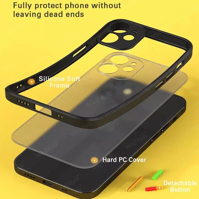 For Cover Samsung Galaxy A53 Case For Samsung A53 Capas Colour Frame Matte Transparent Cover For Samsung A 53 73 A53 A73 Fundas