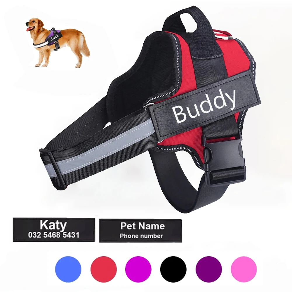 Поводок для собак ID нашивки под заказ не тянуть Светоотражающие дышащая